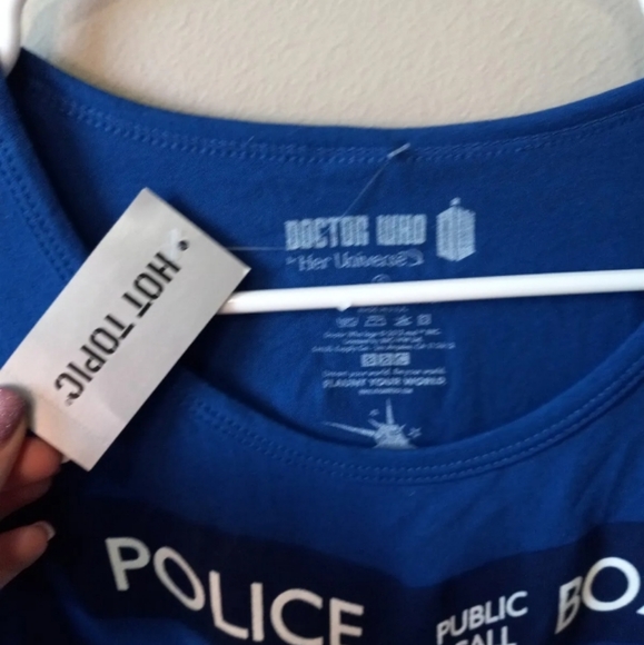 Doctor Who Sleeveless Hot topic Tardis Dress Blue Box Cosplay Women’s Size S NWT - Picture 3 of 6